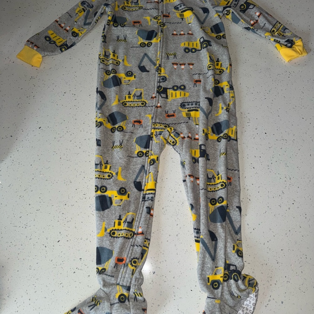 Kids Construction One Piece Carters Onesie Pajama 4T